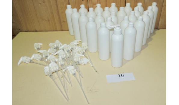 60 HDPE flessen met doseerpomp fabr. Frapak type 193 inhoud 250ml.